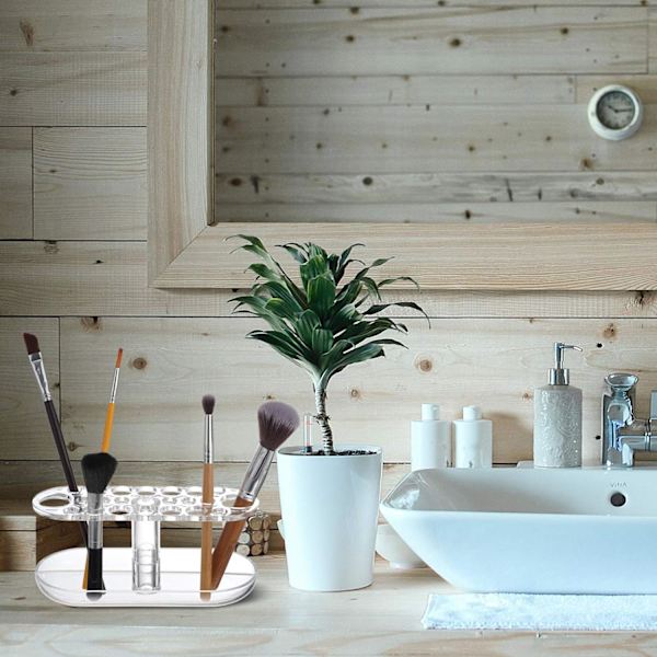 1 stk. Akryl bordplade blyant skrivebord hylde makeup drejeskive hjem rack kosmetik arrangør doven børste St