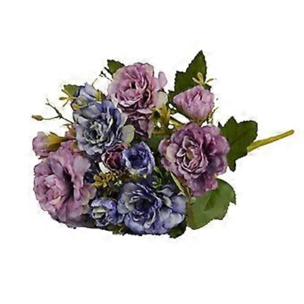 Enkeltgren Kunstig Blomst Flere Gafler Dekorativ Realistisk Falsk Rhododendron Bryllupsdekoration Scene Layout (Lilla)