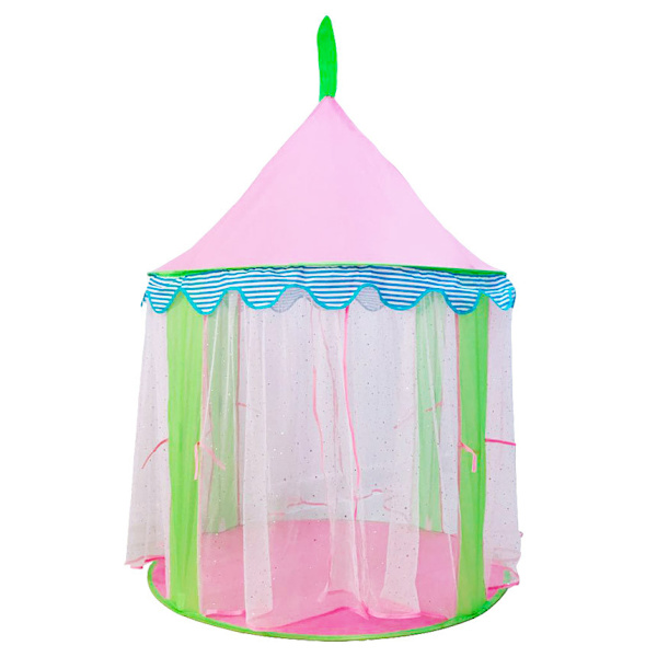 Lekstuga för barn + bärväska, prinsesslottstält, bärbar pop-up-tipi, inomhus och utomhus,