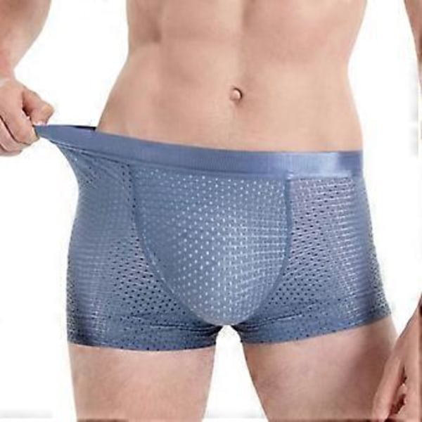 Ny Hot Nylon Ice Silk Åndbar Herreundertøj, Herre Sømløs Ice Silk G-streng Undertøj (M Rød)