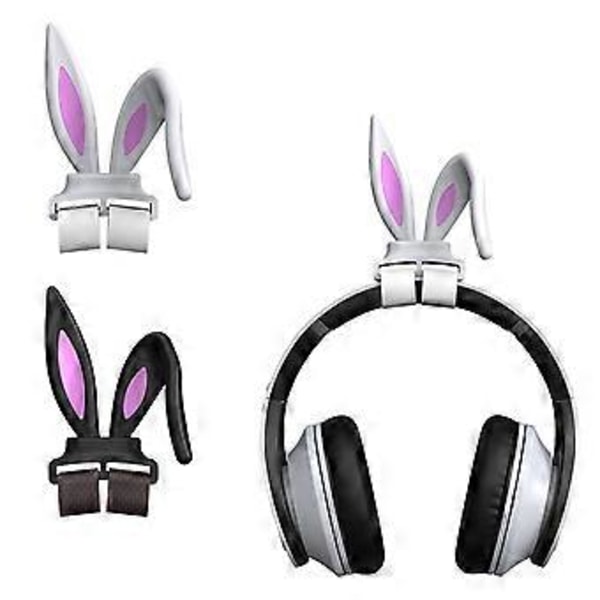 Universaali Bunny Ears -kuulokkeiden koristeet, Pelikorvakkeiden jäniksenkorvat (Musta)