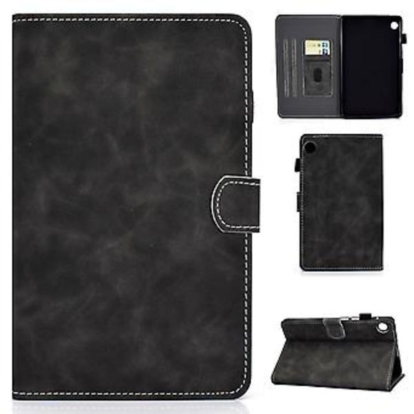 Lehmännahka-tekstuurista PU-tablettikuori Samsung Galaxy Tab A9+:lle (Harmaa)