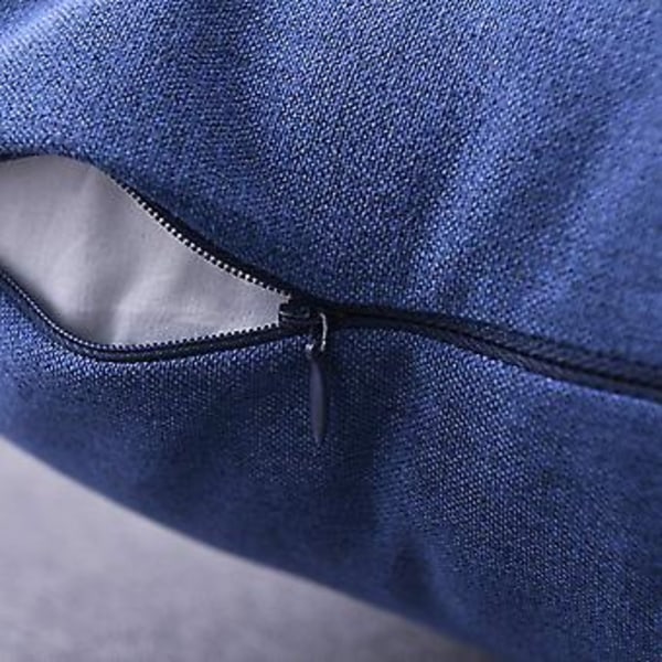 Landelig bomulls- og linputetrekk med frynser - Dekorative lumbarputetrekk for sofa, soverom, bil (navy 04, 12\"x20\")