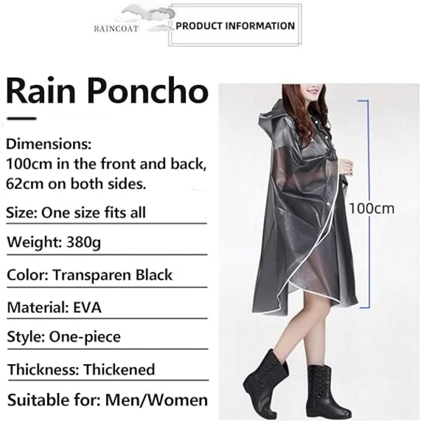 1pc Regnrock Poncho, poncho/regnrock för män och kvinnor, lämplig