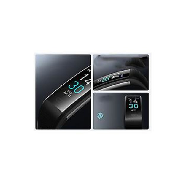 S5 Armband för att mäta kroppstemperatur, blodtryck, kondition, hjärtfrekvens, steg - Armégrön