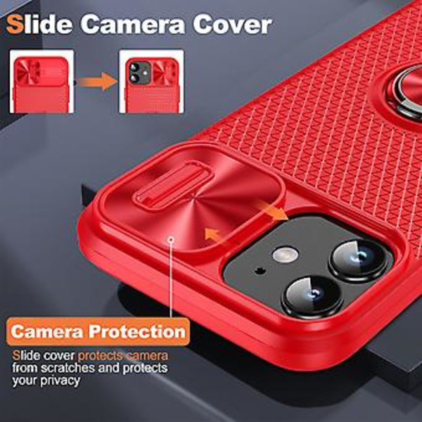 Camshield Telefondeksel For iPhone 14 Plus (Rød)