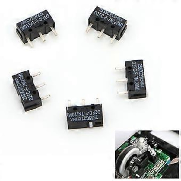 5 stk 20M Mikrobryter D2FC-F-7N For Mus Bytte Erstatning Testet