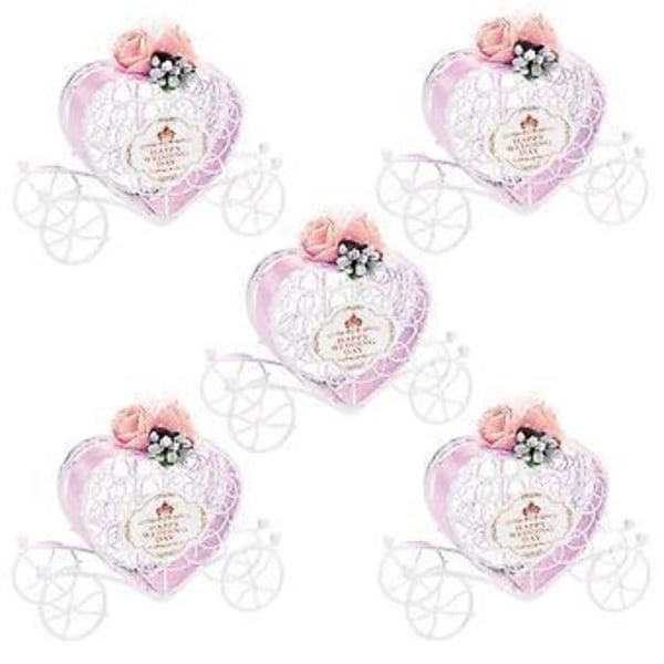 5 st Creative Godisask Chokladgåvaask för Halloween Jul Bröllop Födelsedag (Rosa)