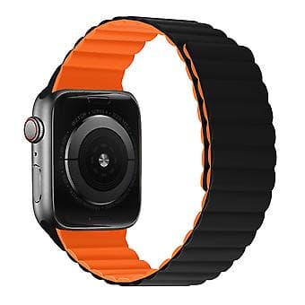 Rem til Apple Watch 7 45mm / 6&SE&5&4 44mm / 3&2&1 42mm (Sort Orange)