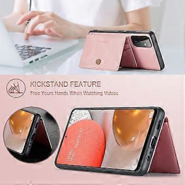 Retro Magnetisk Avtakbar Etui For Samsung Galaxy A72 5G (Rosa)