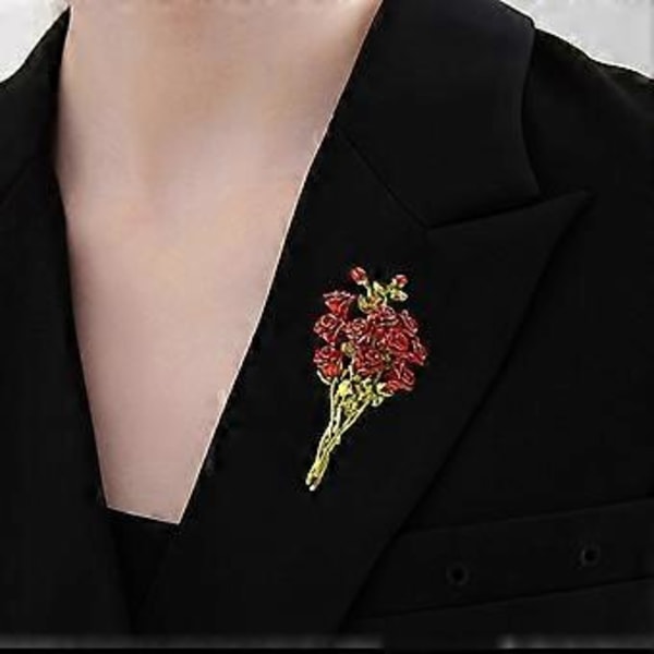 Delikat Legering Ros Bukett Nål Erbjuder Praktisk Elegans För Trendiga Kvinnor På Jobb Eller Fritid Rosa (Rosa)