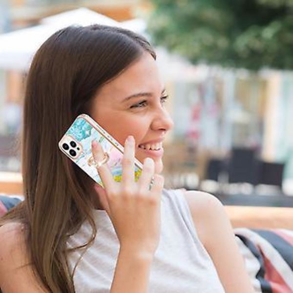 Elektroplettet Marmor IMD TPU-etui for iPhone 15 Pro Max (Grønn 1)