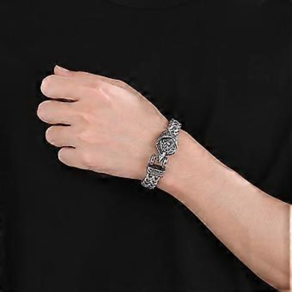 Titanarmband i stål för män Varg/Orm/Örn Armband med Mesh Kedja Tillbehör Unisex Armband Festivaltillbehör (olekranon)