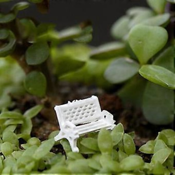 2 stk. Mini Parkbenk Hagepynt Miniatyr Håndverk Eventyr Dukkehus Dekor Qinhai(M )