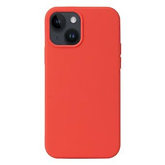 Flytande Silikon Mobilskal för iPhone 15 Plus (Korallröd)