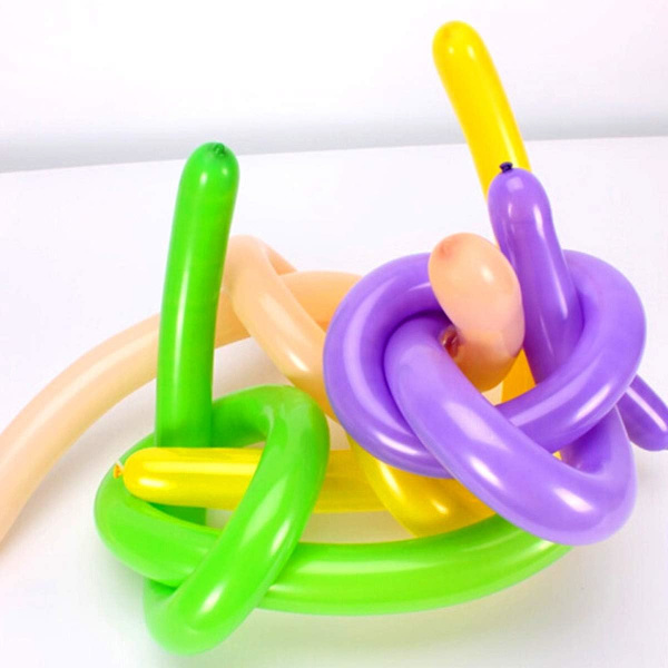 100 stk. magiske latexballoner, flerfarvede lange balloner
