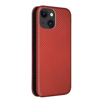 Lærtelefonveske for iPhone 15 Plus (Brun)