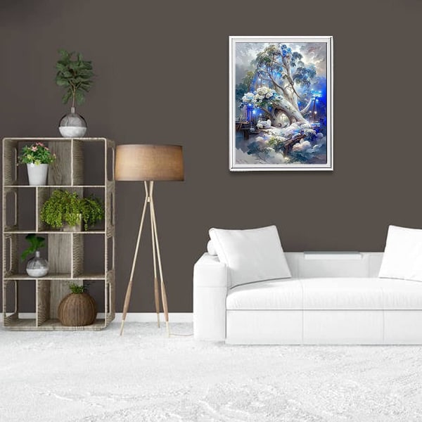 Diamond painting art kit, tree painting picture 30 x 40 cm（A)