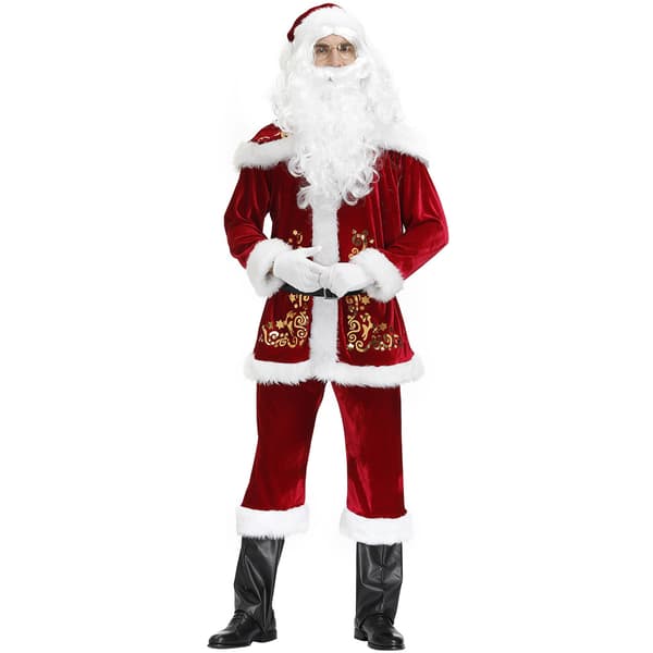 Julekostumesæt til mænd, Julemandskostume, Rollespils juleuniformsæt M