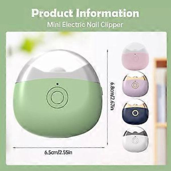 Bärbar Mini Elektrisk Nagelklippare Polermaskin Med Ljus Lågt Ljud Nagelvård Manikyrverktyg För Baby Vuxen Nagelklippare (Safirblå)