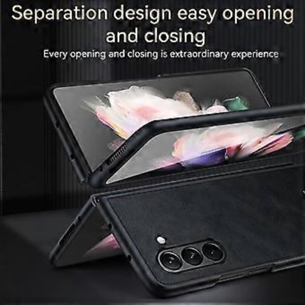 SULADA Samsung Galaxy Z Fold5 5G:lle - PU-nahkainen TPU+PC-kotelo, iskunkestävä puhelimen suojakotelo (Tyyli B)