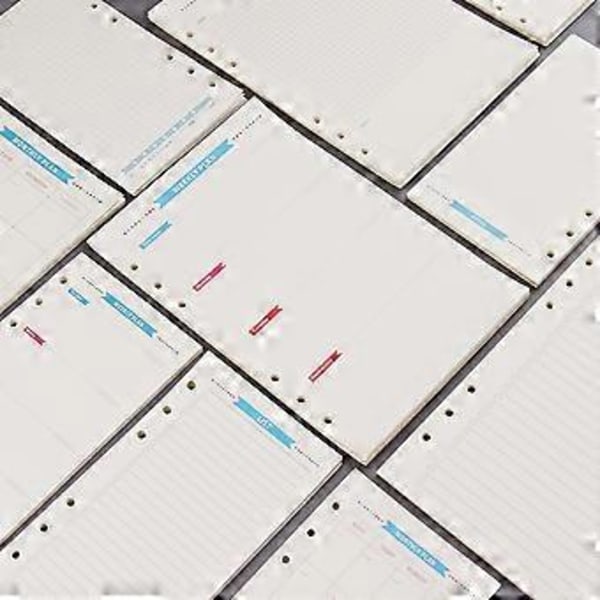 40 ark A6 størrelse 6-huls papir refills til notesbog planner journal dagbog