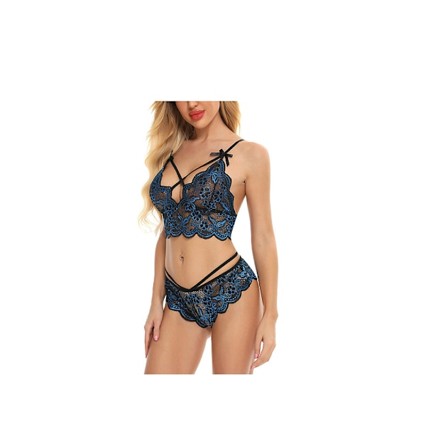 Kvinners Sexy Lingerisett Blonder BH og Trusesett Stroppeløs 2 Deler (