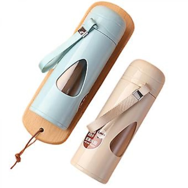 JUSCH Vattendroppsformad dubbelväggig glaskopp, anti-brännskada, anti-fall, sportkopp, studenttekopp, kontor, 480ml, grå (WZ1833)