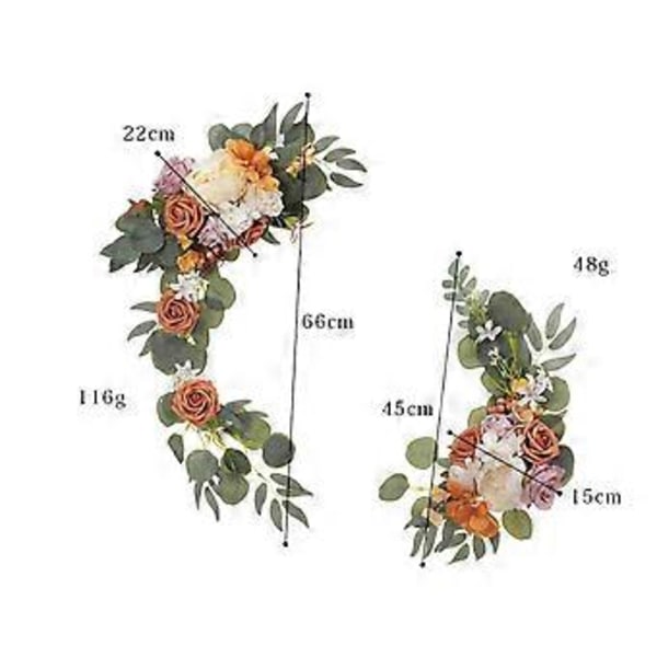 2 Stycken Hängande konstgjorda blommor Swag Sidenblommor Simulation Dekorativa (Orange)