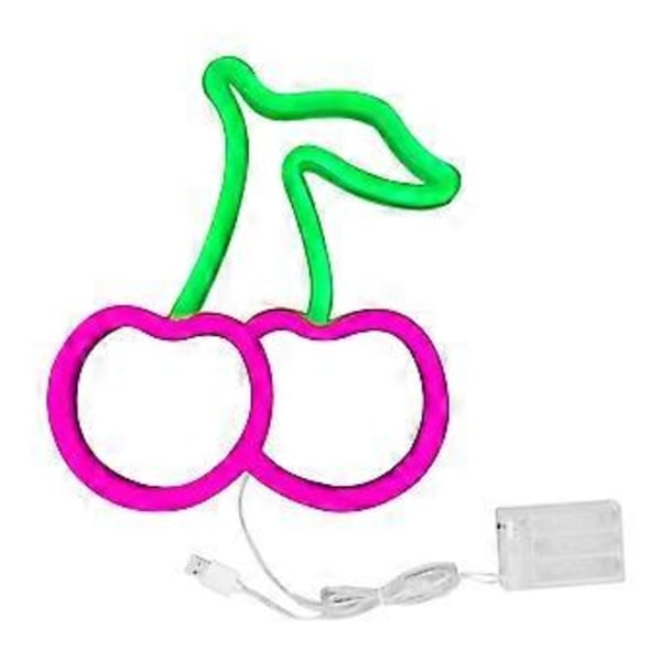LED Neon Yövalo Lamppu USB Virtalähteellä Koristeellinen Seinä Hedelmä Neonkyltti Valo Hääjuhliin Pinkki Valaistus Kirsikan Muoto