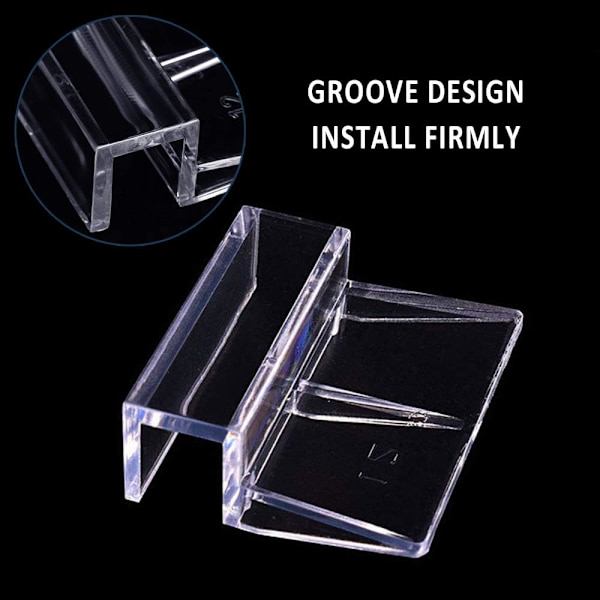 Akvarieunderstøttelse (6 mm), Akryl Akvariestøtteklemmer Klemme Fisketankholder Akvariefisketank Tilbehør