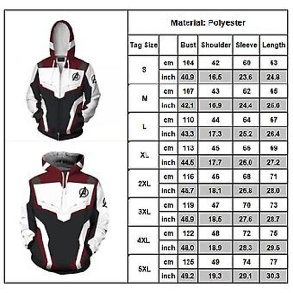 Avengers Infinity War Endgame Tony Stark Tøj Iron Man Kostume Til Fest Cosplay (XL Sweatshirt)