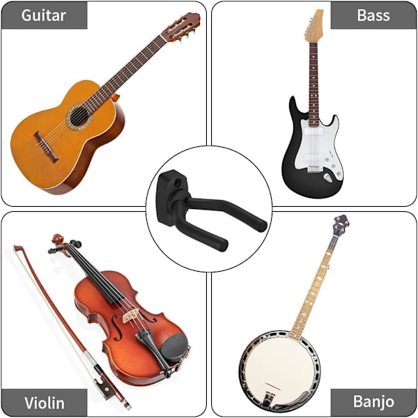Gitarveggfeste, Gitarkrok, Gitarholder Kompatibel med Aco