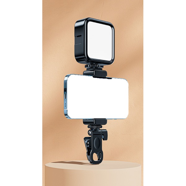 (B) Velegnet til iPhone 15 Selfie-lampe med klips, til mobiltelefon