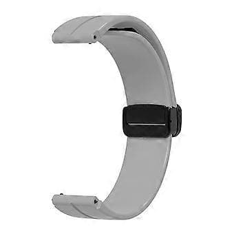 Kompatibel med Keep B4 / Huawei Watch Fit Mini 16mm silikone rem udskiftningsurrem, sort foldespænde (lysegrå)