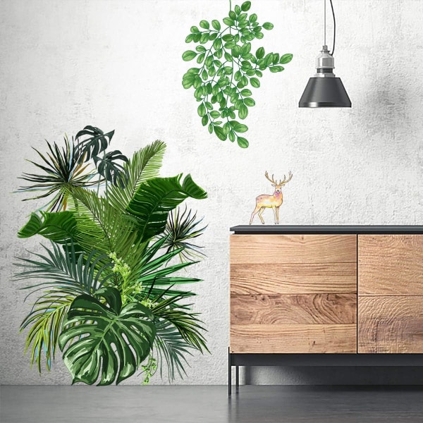 DIY väggklistermärke tropiska växtblad palmträd väggklistermärken Wate
