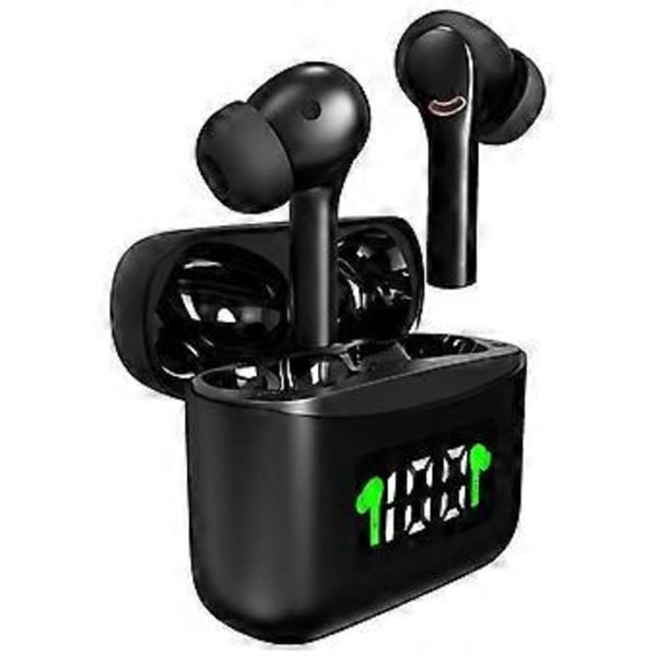 Bluetooth headset høj kvalitet lang batterilevetid stort batteri in-ear high-end støjreducerende hovedtelefoner til mænd og kvinder (sort)