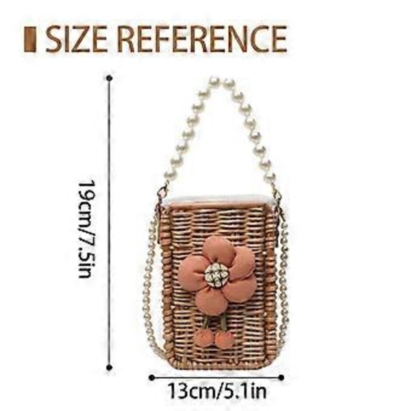 Elegant Halm Handväska Dragsko Axelväska Praktisk och Funktionell Crossbody Väska Bucket Bag för Kvinnor brun( brun)