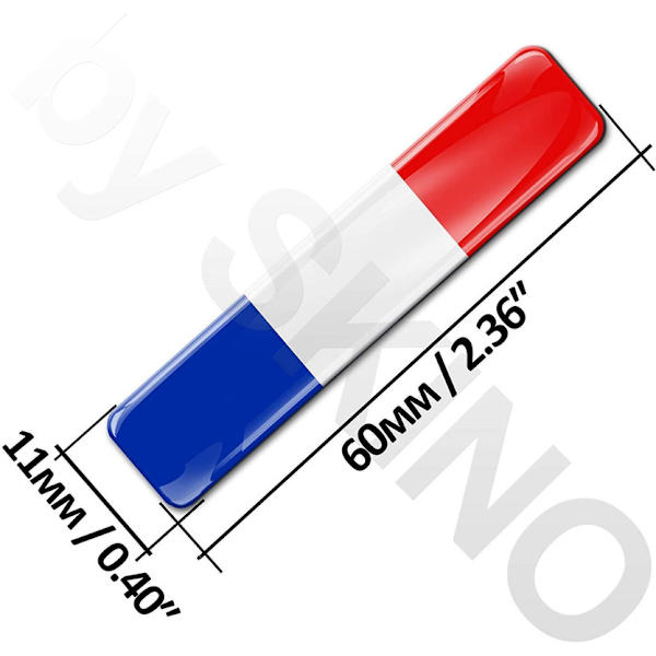 4 x 3D Fleksible Klistermærker Nationalflag Frankrig