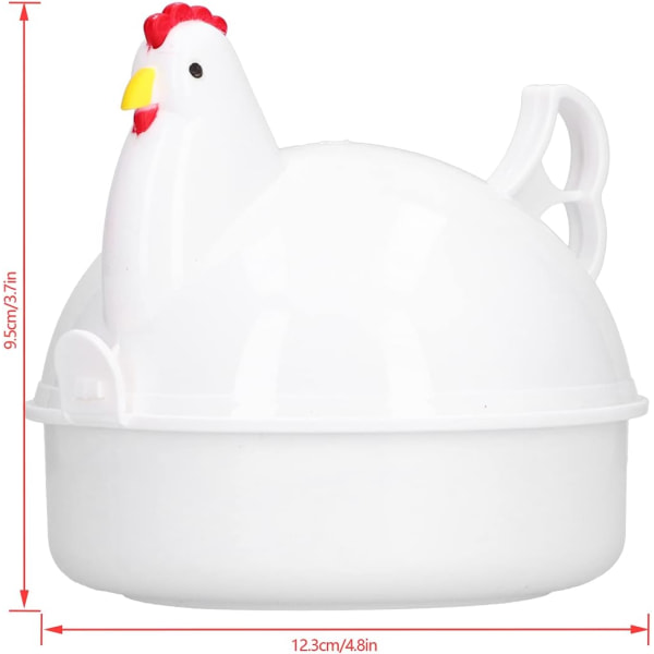 Kycklingform Mikrovågspanna Ångkokare, Presentägg Vit elektrisk äggkokare, PP Material Kokt Poache