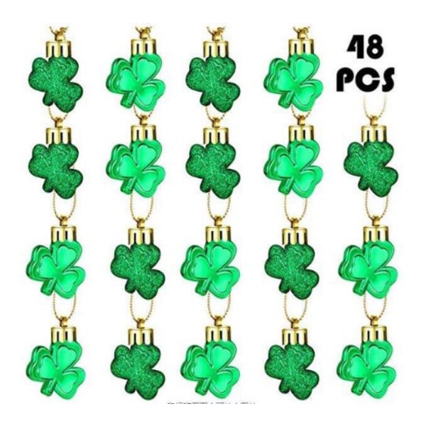 48 PCS St. Patrick's Day Shamrocks Ornament Set, Good Luck C