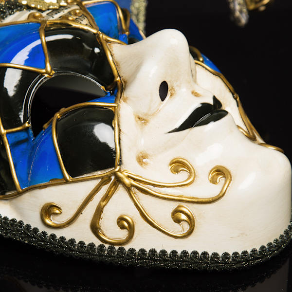 （blå）full venetiansk mask för män