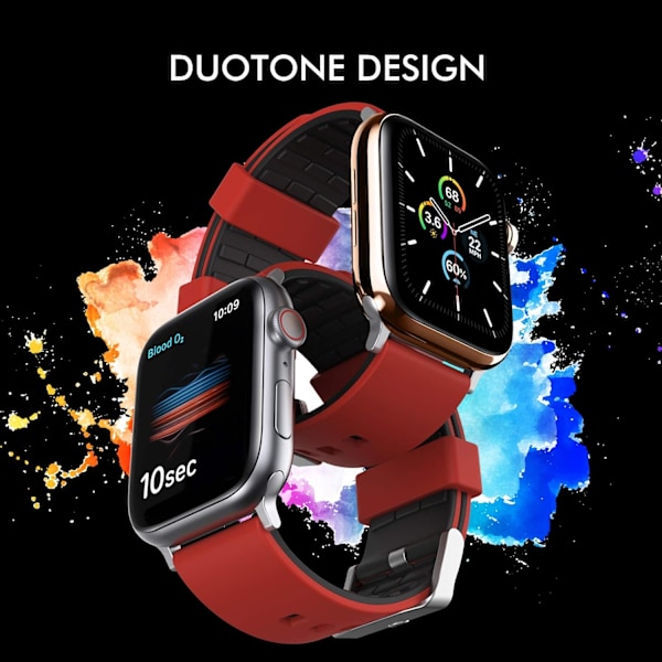 Rouge Duotone Bracelet pour Apple Watch 41mm 40mm 38mm, Bracele