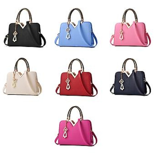 Sommar Dam Väska med Fickor för Telefon, Dragkedja, Flik, Läder, Axelremsväska, Crossbody (Ljusblå)