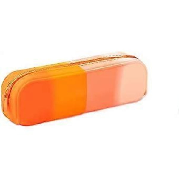 1 stk. Silikone Penalhus, Bærbart Vandtæt Penalhus Gradient farveOrange (Orange)