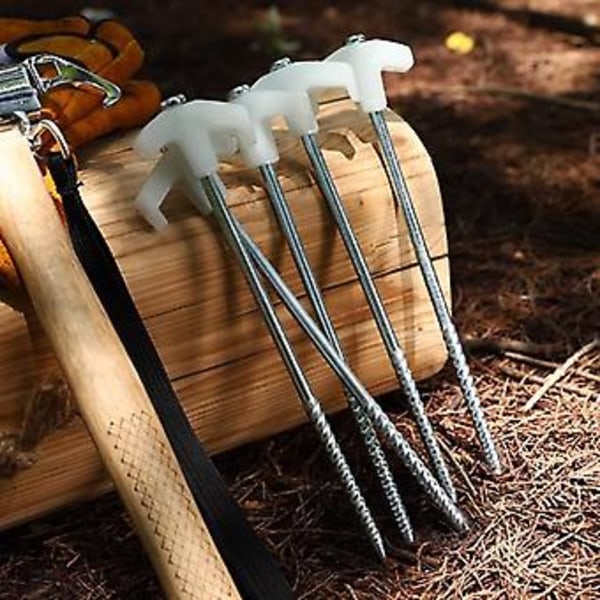 Skruv i markankare för tält Multifunktionella stabila markspik campingtillbehör (6 st)