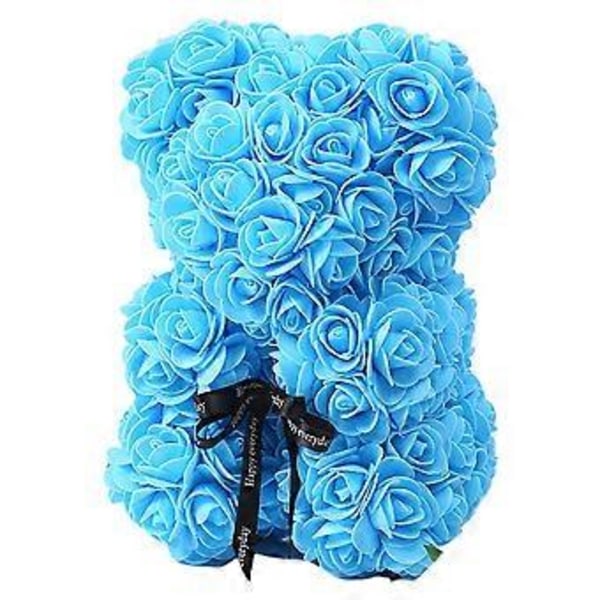 25cm Romantisk Falsk Ros Blomma Skum Björn Docka Alla Hjärtans Dag Födelsedag Julklapp Qinhai (Blå)