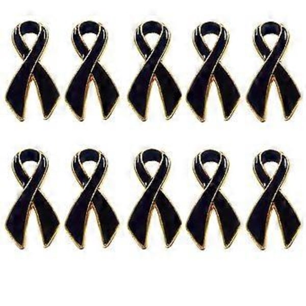 Pakke med 10 trendy båndbadgebrocher, stilfuld båndreversnål, charme til trendy looks og personlig stil, sort (sort)