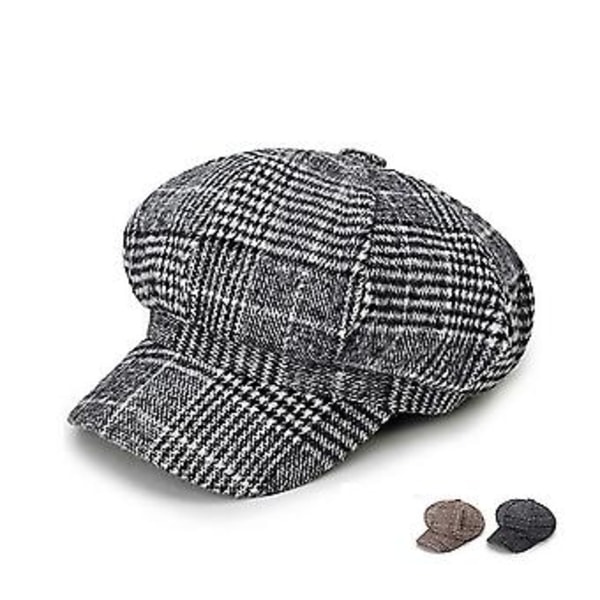 Artist Vintage Cabbie Skärmmössa Varm Baker Boy Visir Hatt Flat Cap (#1 Ljusgrå)