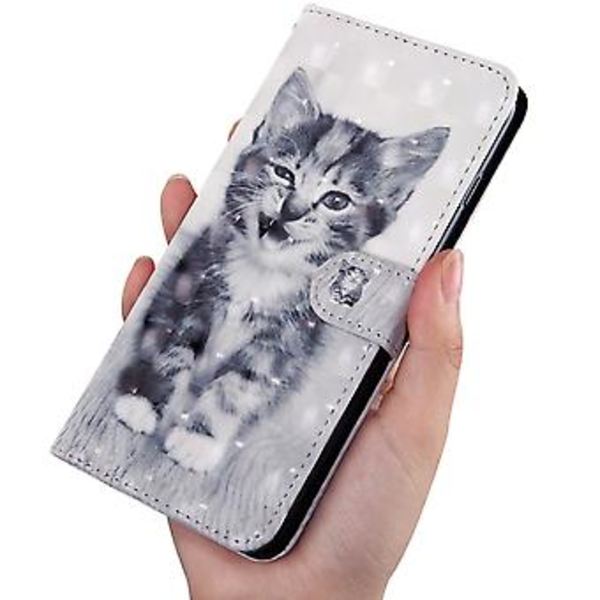 TPU + PU-läderfodral för Galaxy S9 (Leende katt)